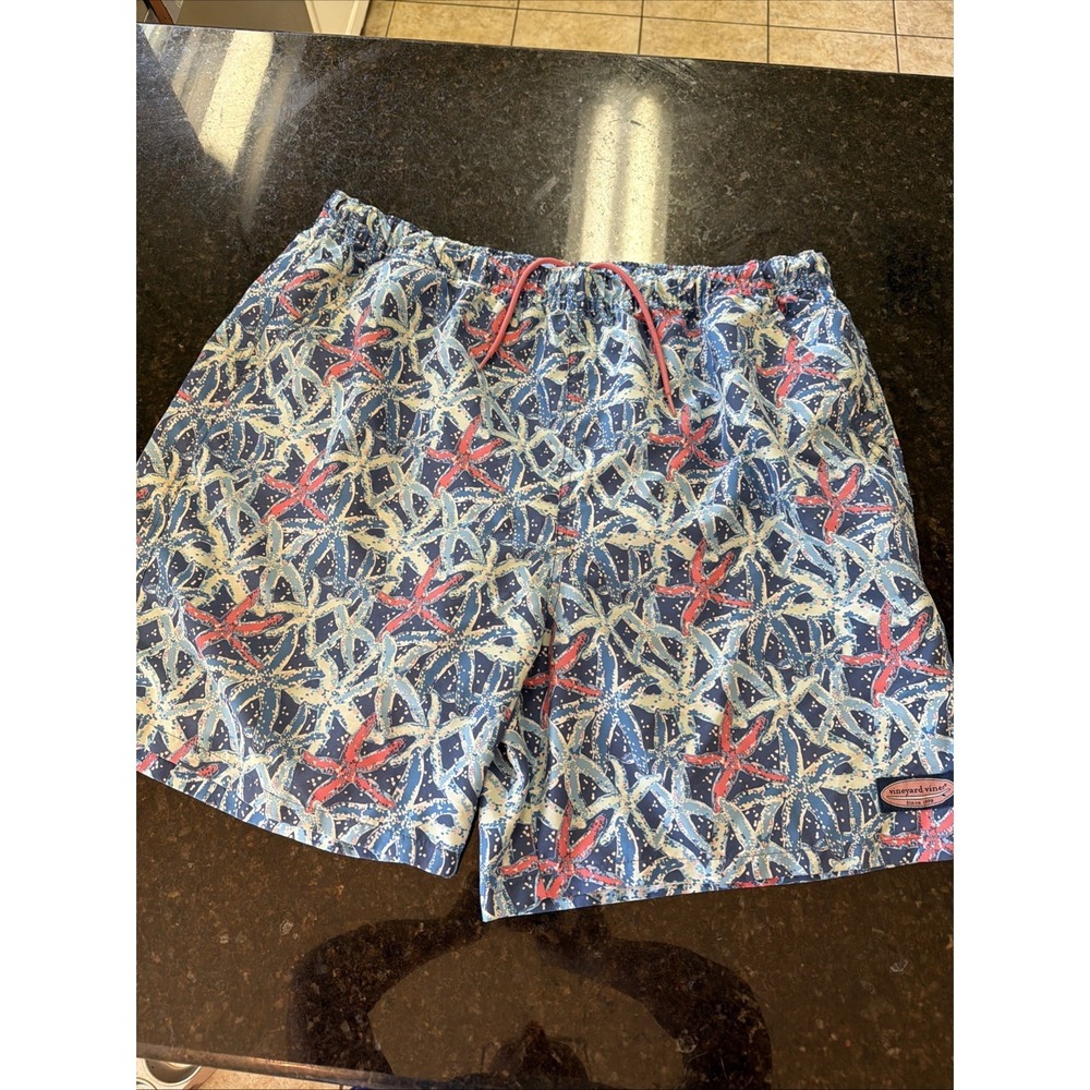 Vineyard Vines Men's XL Swim Trunks Swimsuit Starfish 7" Inseam Liner Pockets